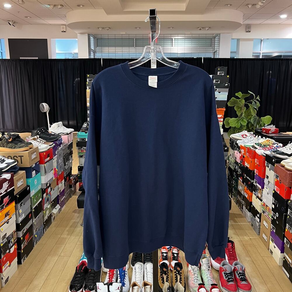 Hanes Blue Cotton Crewneck Sz XL